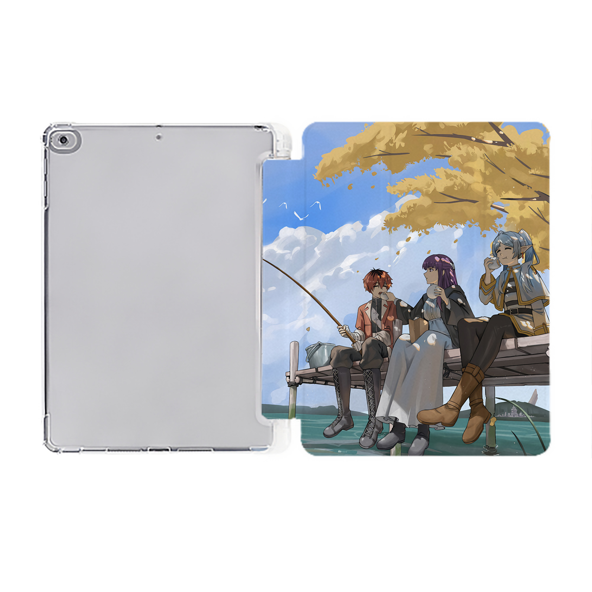 （画像用） 葬送のフリーレン Frieren IPad ケース ペン収納付き 三つ折りスタンド PUレザー×シリコン 対応機種9.5/10.5/10.9インチ